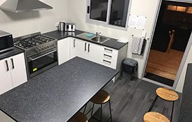 en suite cabin shared kitchen